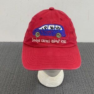 Dodge Cares about Kids Baseball Hat Cap Kids Adjustable Red Strapback Legend